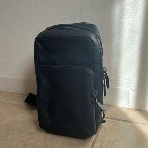 Coach Gotham Slingback Bag (Pack) in Black Pebble Leather